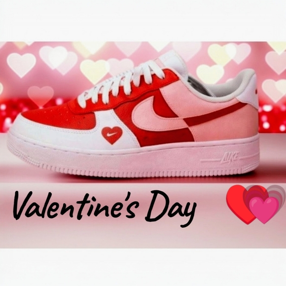 Hand Painted Valentine's Day Nike Air Force 1 Custom Women's Sneakers